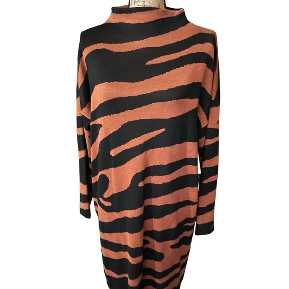 Terra & Sky Mock Neck Jacquard Dress - Picture 2 of 7